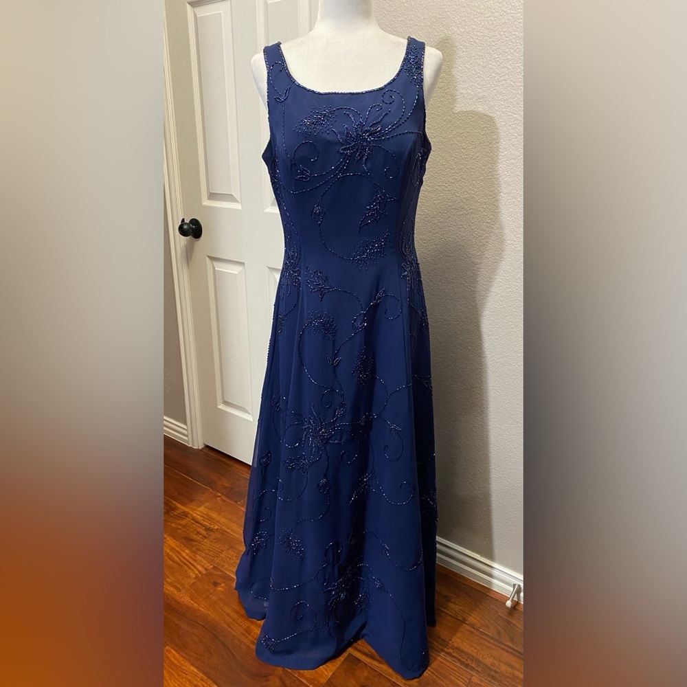 Y2K Vintage JASDEE NY Evening Party Wedding Prom Dress 2 pcs Hand Beaded Sz 12